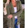 imageZESICA Womens Cardigan Sweaters Fall Button Down Open Front Cable Knit Casual Trendy Winter Clothing OuterwearArmygreen