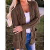 imageZESICA Womens Cardigan Sweaters Fall Button Down Open Front Cable Knit Casual Trendy Winter Clothing OuterwearCoffee