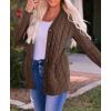 imageZESICA Womens Cardigan Sweaters Fall Button Down Open Front Cable Knit Casual Trendy Winter Clothing OuterwearCoffee