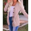 imageZESICA Womens Cardigan Sweaters Fall Button Down Open Front Cable Knit Casual Trendy Winter Clothing OuterwearDustypink
