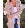 imageZESICA Womens Cardigan Sweaters Fall Button Down Open Front Cable Knit Casual Trendy Winter Clothing OuterwearDustypink