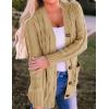 imageZESICA Womens Cardigan Sweaters Fall Button Down Open Front Cable Knit Casual Trendy Winter Clothing OuterwearKhaki