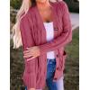 imageZESICA Womens Cardigan Sweaters Fall Button Down Open Front Cable Knit Casual Trendy Winter Clothing OuterwearMaroon