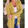 imageZESICA Womens Cardigan Sweaters Fall Button Down Open Front Cable Knit Casual Trendy Winter Clothing OuterwearMustard