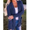 imageZESICA Womens Cardigan Sweaters Fall Button Down Open Front Cable Knit Casual Trendy Winter Clothing OuterwearNavy