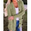 imageZESICA Womens Cardigan Sweaters Fall Button Down Open Front Cable Knit Casual Trendy Winter Clothing OuterwearOlive