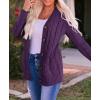 imageZESICA Womens Cardigan Sweaters Fall Button Down Open Front Cable Knit Casual Trendy Winter Clothing OuterwearPlum