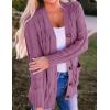 imageZESICA Womens Cardigan Sweaters Fall Button Down Open Front Cable Knit Casual Trendy Winter Clothing OuterwearPurple