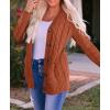 imageZESICA Womens Cardigan Sweaters Fall Button Down Open Front Cable Knit Casual Trendy Winter Clothing OuterwearRust
