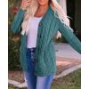 imageZESICA Womens Cardigan Sweaters Fall Button Down Open Front Cable Knit Casual Trendy Winter Clothing OuterwearTealgreen
