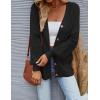 imageZESICA Womens Casual Long Sleeve Cardigan V Neck Button Down Open Front Knit Loose Oversized Sweater CoatBlack
