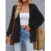 imageZESICA Womens Casual Long Sleeve Cardigan V Neck Button Down Open Front Knit Loose Oversized Sweater CoatBlack