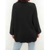 imageZESICA Womens Casual Long Sleeve Cardigan V Neck Button Down Open Front Knit Loose Oversized Sweater CoatBlack
