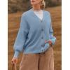 imageZESICA Womens Casual Long Sleeve Cardigan V Neck Button Down Open Front Knit Loose Oversized Sweater CoatBlue