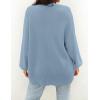 imageZESICA Womens Casual Long Sleeve Cardigan V Neck Button Down Open Front Knit Loose Oversized Sweater CoatBlue