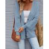 imageZESICA Womens Casual Long Sleeve Cardigan V Neck Button Down Open Front Knit Loose Oversized Sweater CoatBlue