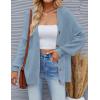 imageZESICA Womens Casual Long Sleeve Cardigan V Neck Button Down Open Front Knit Loose Oversized Sweater CoatBlue