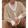 imageZESICA Womens Casual Long Sleeve Cardigan V Neck Button Down Open Front Knit Loose Oversized Sweater CoatCamel