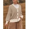 imageZESICA Womens Casual Long Sleeve Cardigan V Neck Button Down Open Front Knit Loose Oversized Sweater CoatCamel