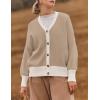 imageZESICA Womens Casual Long Sleeve Cardigan V Neck Button Down Open Front Knit Loose Oversized Sweater CoatCamel