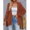 imageZESICA Womens Casual Long Sleeve Cardigan V Neck Button Down Open Front Knit Loose Oversized Sweater CoatCaramel