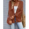 imageZESICA Womens Casual Long Sleeve Cardigan V Neck Button Down Open Front Knit Loose Oversized Sweater CoatCaramel