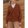 imageZESICA Womens Casual Long Sleeve Cardigan V Neck Button Down Open Front Knit Loose Oversized Sweater CoatCaramel