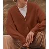 imageZESICA Womens Casual Long Sleeve Cardigan V Neck Button Down Open Front Knit Loose Oversized Sweater CoatCaramel