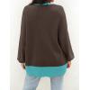 imageZESICA Womens Casual Long Sleeve Cardigan V Neck Button Down Open Front Knit Loose Oversized Sweater CoatCoffee