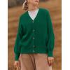 imageZESICA Womens Casual Long Sleeve Cardigan V Neck Button Down Open Front Knit Loose Oversized Sweater CoatDarkgreen