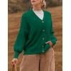 imageZESICA Womens Casual Long Sleeve Cardigan V Neck Button Down Open Front Knit Loose Oversized Sweater CoatDarkgreen