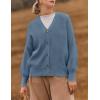 imageZESICA Womens Casual Long Sleeve Cardigan V Neck Button Down Open Front Knit Loose Oversized Sweater CoatDustyblue
