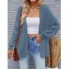 imageZESICA Womens Casual Long Sleeve Cardigan V Neck Button Down Open Front Knit Loose Oversized Sweater CoatDustyblue