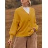 imageZESICA Womens Casual Long Sleeve Cardigan V Neck Button Down Open Front Knit Loose Oversized Sweater CoatGinger