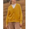 imageZESICA Womens Casual Long Sleeve Cardigan V Neck Button Down Open Front Knit Loose Oversized Sweater CoatGinger
