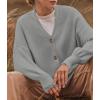 imageZESICA Womens Casual Long Sleeve Cardigan V Neck Button Down Open Front Knit Loose Oversized Sweater CoatGrey