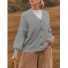 imageZESICA Womens Casual Long Sleeve Cardigan V Neck Button Down Open Front Knit Loose Oversized Sweater CoatGrey