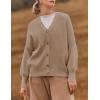 imageZESICA Womens Casual Long Sleeve Cardigan V Neck Button Down Open Front Knit Loose Oversized Sweater CoatKhaki
