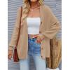imageZESICA Womens Casual Long Sleeve Cardigan V Neck Button Down Open Front Knit Loose Oversized Sweater CoatKhaki