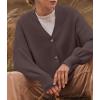 imageZESICA Womens Casual Long Sleeve Cardigan V Neck Button Down Open Front Knit Loose Oversized Sweater CoatNutmeg