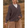 imageZESICA Womens Casual Long Sleeve Cardigan V Neck Button Down Open Front Knit Loose Oversized Sweater CoatNutmeg