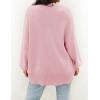 imageZESICA Womens Casual Long Sleeve Cardigan V Neck Button Down Open Front Knit Loose Oversized Sweater CoatPink