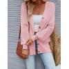 imageZESICA Womens Casual Long Sleeve Cardigan V Neck Button Down Open Front Knit Loose Oversized Sweater CoatPink