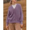 imageZESICA Womens Casual Long Sleeve Cardigan V Neck Button Down Open Front Knit Loose Oversized Sweater CoatPurple