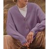 imageZESICA Womens Casual Long Sleeve Cardigan V Neck Button Down Open Front Knit Loose Oversized Sweater CoatPurple