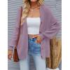 imageZESICA Womens Casual Long Sleeve Cardigan V Neck Button Down Open Front Knit Loose Oversized Sweater CoatPurple