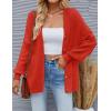 imageZESICA Womens Casual Long Sleeve Cardigan V Neck Button Down Open Front Knit Loose Oversized Sweater CoatRed