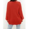 imageZESICA Womens Casual Long Sleeve Cardigan V Neck Button Down Open Front Knit Loose Oversized Sweater CoatRed