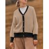 imageZESICA Womens Casual Long Sleeve Cardigan V Neck Button Down Open Front Knit Loose Oversized Sweater CoatRedbrown