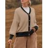 imageZESICA Womens Casual Long Sleeve Cardigan V Neck Button Down Open Front Knit Loose Oversized Sweater CoatRedbrown
